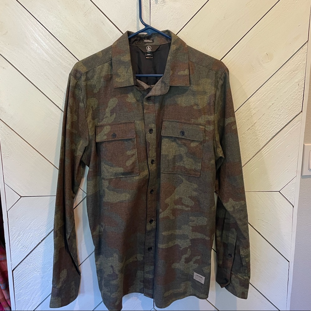 Camo button down
